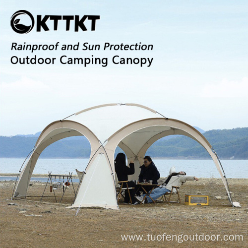 Outdoor rain and sun protection dome canopy